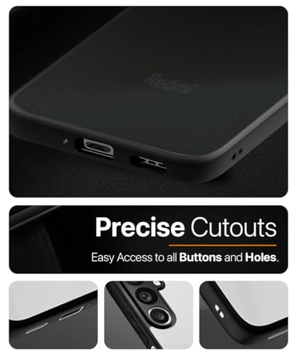 Image of WOW IMAGINE Translucent Hybrid Back Case Cover for Mi Redmi A3 2024 | Redmi A3X | Poco C61 Smoked Matte Back | Shock Proof 360 Degree Protection | Protective Hard Case - Matte Black