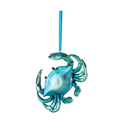 Gallerie II Iridescent Blue Crab Ornament Coastal Beach Gift Beachhouse Christmas Xmas Ornament Multi Cover