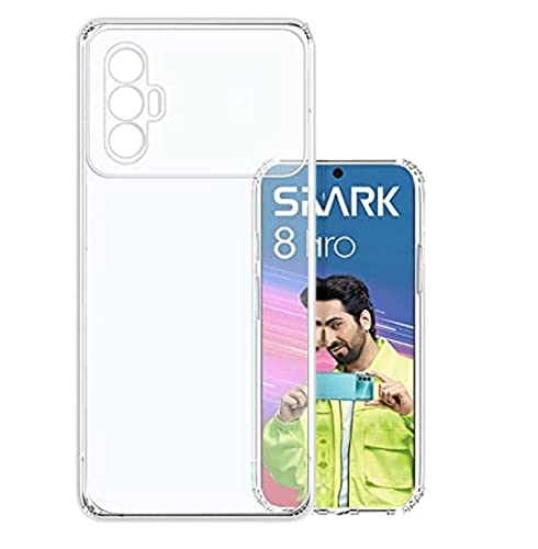 Image of COVERBLACK Rubber Silicone Back Cover for Tecno Spark 8 Pro - Transparent