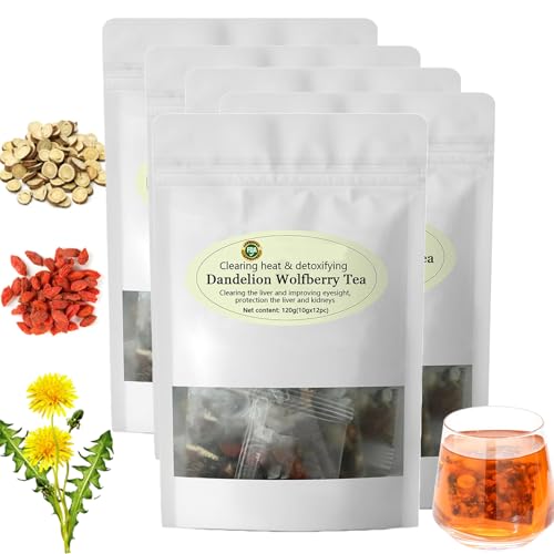 Dandelion Wolfberry Tea, Dandelion Tea Organic Bag, Dandelion Root Tea Seven Herbal Ingredients (5Bags)