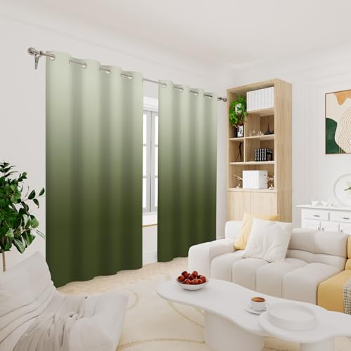 Rideaux occultants ombrés vert Renaiss 106x160cm isolation thermique - 8
