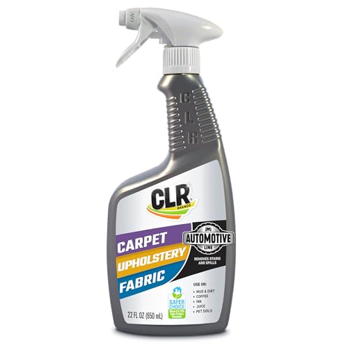 CLR Brands Automotive Carpet, Upholstery & Fabric Cleaner, 22 oz. Spray Bottle, Fast-Acting Stain Remover, Cleans Mud, Coffee, Ink, Blood and More, Automotive Carpet and Upholstery Cleaner
