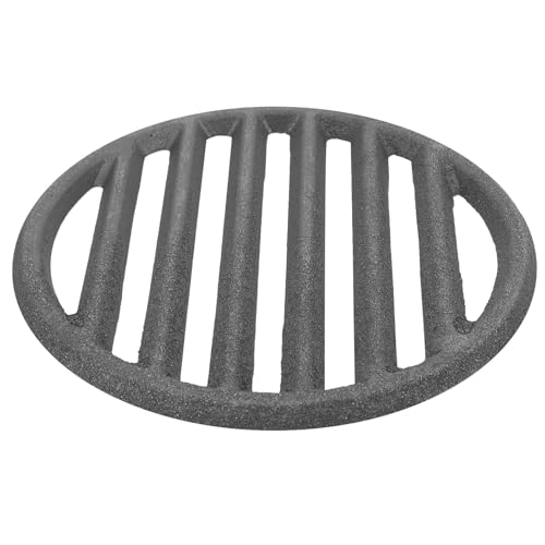 AKOOSY Parrilla de Hierro Fundido Ø 16 CM para Braseros y Barbacoas Redondas, Rejilla Resistente para Cocción Lenta y Mantenimiento Fácil en Exteriores