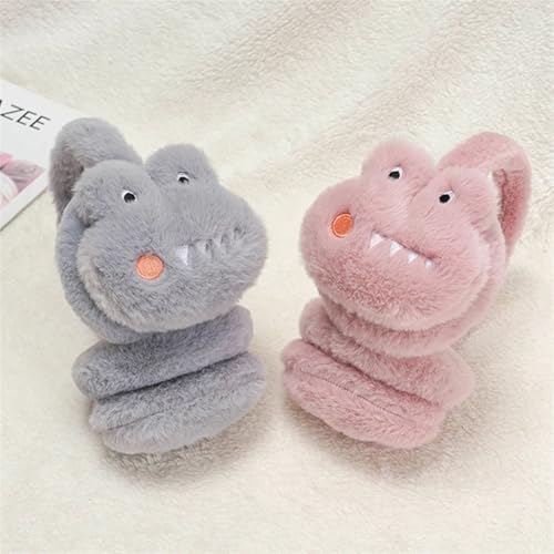 Cache-oreilles dinosaure en peluche rétractable pour enfants - 4