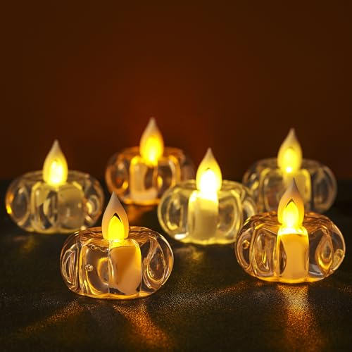 Bougies chauffe-plat LED citrouille anti-incendie pour illuminer Halloween sans cire coulante