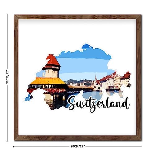 Panneau en bois Suisse 30x30 cm décor mural rustique - 3