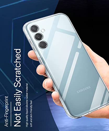 Image of Prolet Silicone Samsung Back Cover Case, Scratch Resistant Protective Crystal Clear Transparent Shock Proof Bumper Back Cover Case for Samsung Galaxy M14 5G-Transparent