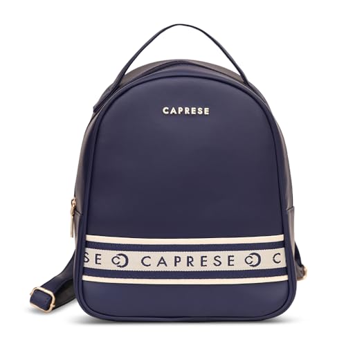 Image of Caprese Trinity Fashion Backpack Medium Navy Solid Women's Bag