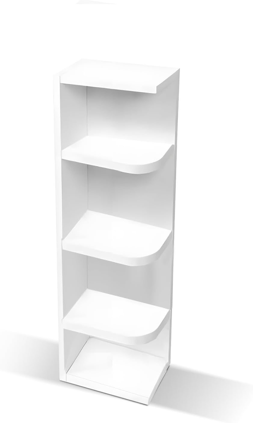 Wall Cabinet, Wall Open End Shelf, 3 Tier Wall Open End Shelf, 2 Fixed Shelves, Unassemble, Plywood, RTA, White Shaker Color, Paint, (White, 12" W X 30" H X 12" D)