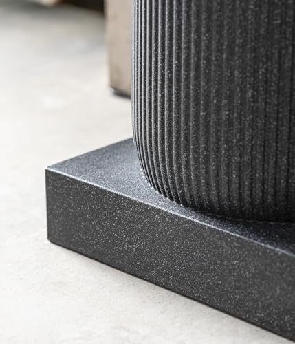 Dehner Gartenbrunnen Triton, Terassenbrunnen frostbeständig, Brunnen für Außen, mit LED Beleuchtung, ca. 96.5 x 36.5 x 33.5 cm, Polyethylen, schwarz