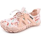 WateLves Toddler/Little/Big/Kid Water Shoes Wide Barefoot Aqua Athletic Sneakers Girls Boys Hiking Beach Swim Fast Dry Shoes Built-in Heel Grips (Axolotl, 32)