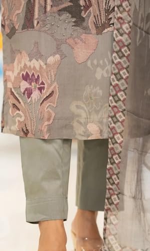 Image of Sun Fashion And Lifestyle Kurta Sets for Woman | Kurti Set | Women's 3 Piece Kurta Pant Dupatta Set | Cotton Blend Kurta Woman | Elegant Suit for Women | Dupatta (KPD62 Grey)