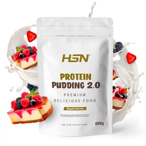 HSN Pudding Proteico 2.0 | Tarta Queso Frutas Bosque 500g = 13 Tomas por Envase | Pudín Alto en Proteínas Sin Gluten y Vegetariano | Ideal Postre o Merienda Bajo en Calorías Sin Azúcares Añadidos