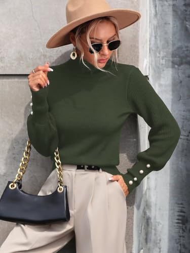 Image of Upopby Women's Fall Winter Turtleneck Sweaters Knitted Pullover Sweater Top