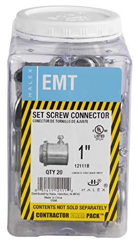 Halex, 1 in. Electrical Metallic Tube Set-Screw Connectors , 12111B, 20 per pack