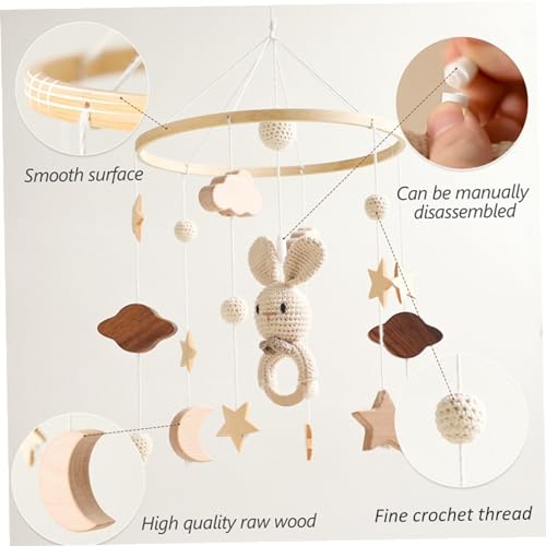 Mobile pour bébé style lapin et nuages 3D, le cadeau de naissance idéal - 2