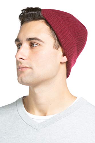 Image of Fishers Finery Men's 100% Pure Cashmere Ribbed Cuffed Hat; Ultra Plush