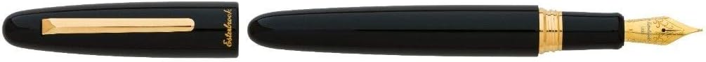 Esterbrook Estie Ebony Fountain Pen Black Acrylic with Gold Fittings Fine Nib Size (F) E116-F, Black, 133.8 mm Length // 15.3 mm Diameter