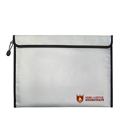 TsunNee Bolsa de documentos ignífuga, bolsa de documentos resistente al agua, bolsa de seguridad ignífuga, bolsa de seguridad contra incendios, 14.9 x 11.0 pulgadas, color plateado Cover