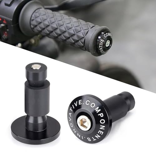 Image of 2 PCS Motorcycle Street Bike 7 /8 inch Handlebar Grips Bar End Plugs, Universal Handle Bar End Weights Handlebar Grips Cap, Modified Handlebar Plug, for Most Motorcycles (Black)