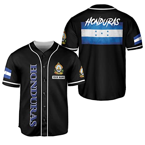 MonkeyVan Camiseta de Béisbol Personalizada con Bandera de Honduras, Camisa Honduras Hombres Jersey de Béisbol 16, Small-5X-Large miniatura 1