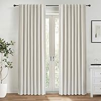 INOVADAY 100% Verdunklungsvorhänge 2 Stück 245 cm Lang,Vorhäng Blickdicht Thermovorhang Kälteschutz Vorhang Hellbeige,Gardinen Schlafzimmer Wohnzimmer,H 245 x B 140 cm