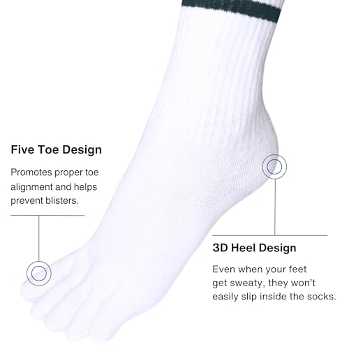 Toe Socks Crew Men and Women Athletic Running Premium Cotton Five Finger Socks Barefoot Socks Quarter2
