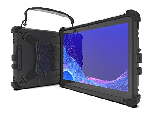 Mobiledemand Ultra Rugged Case For Samsung Galaxy Tab Active Pro And Tab Active4 Pro – Briefcase Handle, Back Hand Strap – Port Cover – Shock Absorbing Rubber Bumpers, Fully Protective Case – Black #TOP10