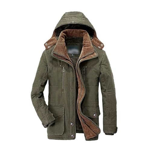 Winter Cotton-Padded Men's Medium And Long Plus Fleece Thickened Cotton-Padded Clothes Windproof Coat