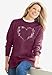 Woman Within Plus Size Layered-Look Sweatshirt - 26/28, Pine Trellis Placement