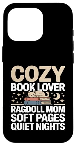 Cozy Book Lover Ragdoll Mom �\�t�g�y�[�W �Â��Ȗ� �X�}�z�P�[�X iPhone 16 Pro �p