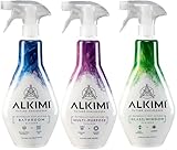 ALKIMI Cleaning Sprays, Variety Pack of 3 – Powerful Cleaning, No Harsh Chemicals, with Natural Essential Oils & Extracts, Multipurpose, Bathroom, Glass & Window