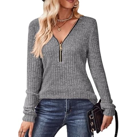 Gemulate Women's Zip Top Striped Jumper Cover