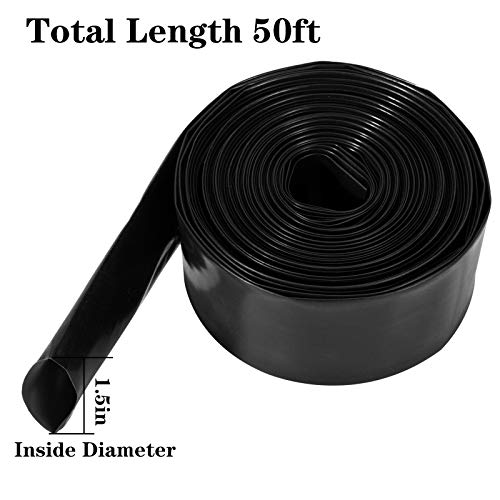 2 Pack 1.5" x 50' Swimming Pool Backwash Hose Weather Resistant