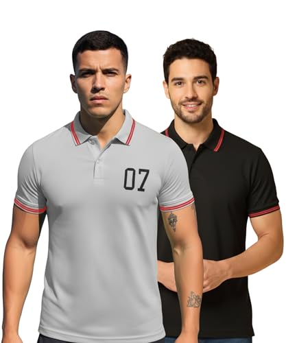 Image of INKKR Men's Soild Half Sleeve Polo T-Shirt Combo