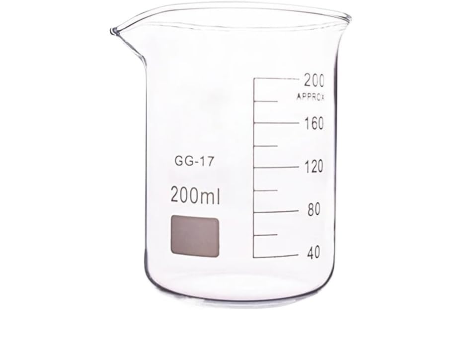 Zlewka laboratoryjna, 4 szt. Zlewka ze szkła borokrzemowego, niska forma 200 ml, 65 mm OD x 90 H. Sprzęt laboratoryjny