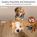 Nocciola 5 pcs Crinkle Dog Squeaky Toys with Double Layer Reinforced Fabric, Durable Dog Toys, No Stuffing Plush Dog Toy Set for Small to Large Dogs