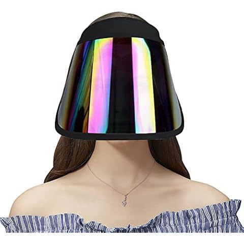 Face_Shield Protector Sun Visor Hat UV Protection Summer Sun Cap Great for Oudtoor Hiking Camping Golf Tennis Cycling Black Cover