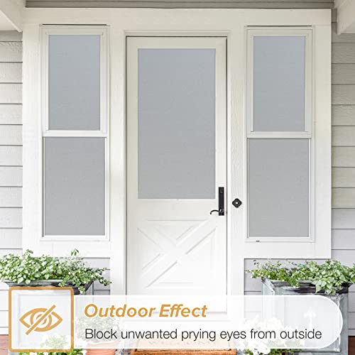 Rabbitgoo Window Privacy Film, Frosted Glass Window Film, Removable Opaque Sun Blocking Glass Covering Non-Adhesives Static Cling Vinyl Decals For Bathroom, Matte Pure, 17.5" X 78.7" #TOP6