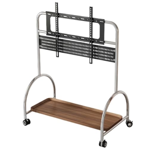 Support Tv Pied Tv Support Tele Meuble TV Mobile Roulant Avec Étagère Sur Roulettes Pour Téléviseurs À Écran De 45 À 65 Pouces, Étagère AV Réglable En Hauteur, VESA Maximum 400x400mm Support Tv Sur Pi