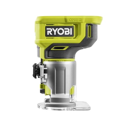 Ryobi - Affleureuse à bois 18V - 30 000 tr/min - pince 6 mm - course berceau 38 mm - Livrée avec 1 pince de 6 mm, 1 méche de coupe, clé, guide - RTR18-0