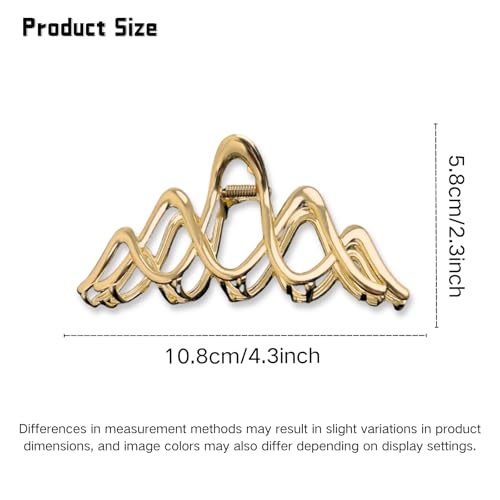 Pinza de Metal Ondulada para Cabello Color Dorado miniatura 5