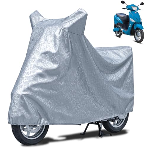 Image of FABTEC Waterproof Scooty Body Cover Compatible with Hero Electric Optima, A1 (Silver)