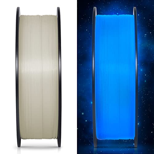 Image of Glow in the Dark PLA Filament 1.75mm Blue, Consistent Diameter + /- 0.03mm, Vacuum Packaging, Compatible with Various 3D Printers, 1KG Spool