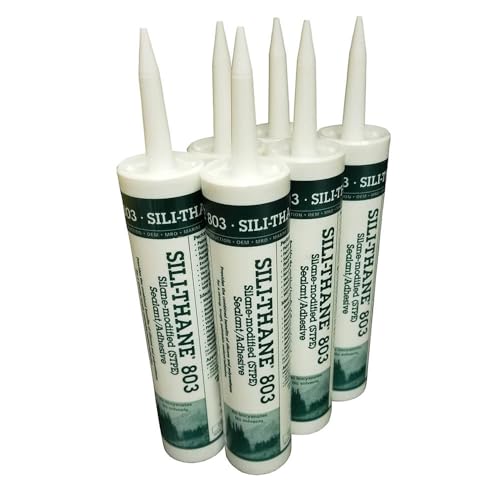 ENPAC Sili-Thane 803 Sealant, Case of 6, White, 30 Min Cure Time, Non-Foaming, Superior UV Resistance, Low Odor, Non-Corrosive, No Shrinkage, Paintable