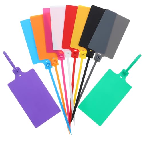 SEWCHICS 100pcs Mixed Color Plastic Shipping Tags with Cable, 5.8x100mm Labeling Tags for Luggage and Industrial Packaging