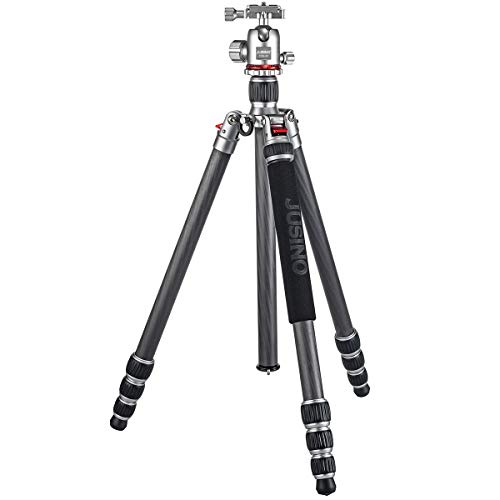 Tripod in carbonio di alta qualità con funzione monopiede e testa a sfera fresata CNC per riprese in interni ed esterni TK-254C + FGS-30. leggero