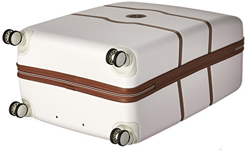 Delsey Paris Chatelet Hardside Luggage With Spinner Wheels, Champagne White, Checked-Large 28 Inch, With Brake #TOP5