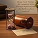 Brass Hourglass with Inspirational Quote by Thoreau | Timeless Sand Timer with Premium Leather Case | Elegant Vintage Home Decor & Gift | Antique Look | Nautical Graduation Collectible