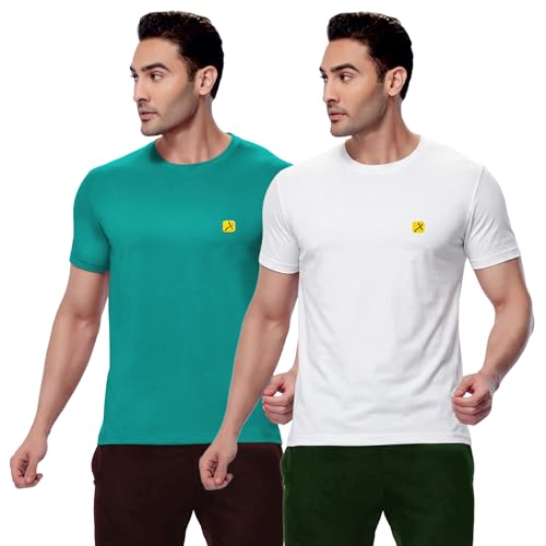 Image of AMUL COMFY Men's Cotton Plain Round Neck Half Sleeve Casual T-Shirts